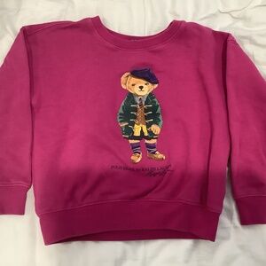 Ralph Lauren girls pink bear crewneck